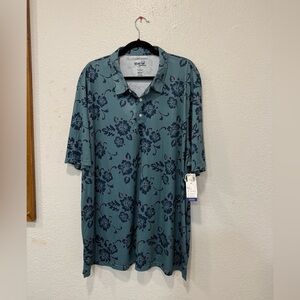 Reyn Spooner Tahiti Classic Performance Polo 3XL Pacific Green Floral